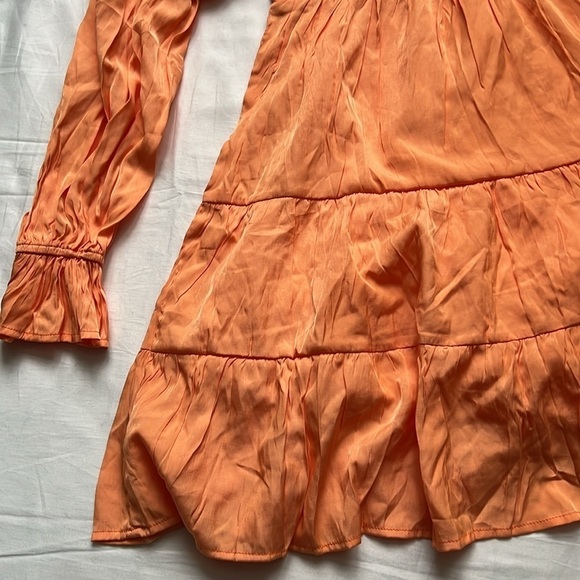 Elegant Off The Shoulder V Neck Long Sleeve Ruffle Flowy Mini Short Skater Dress - Picture 11 of 11